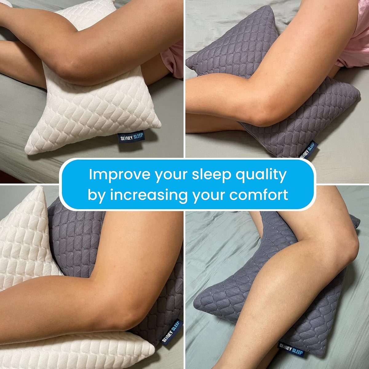 Sidney Sleep Adjustable Curved Pillows for Neck and Shoulder Support with Extra Shredded Fill - Cervical Contour Pillow for Side and Back Sleepers - Queen Size 19" x 29" CertiPUR-US Certified (White)