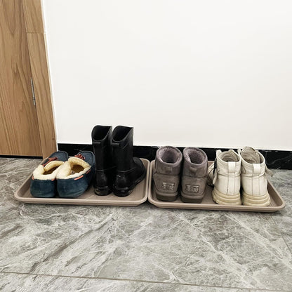 PetLike Boot Tray for Entryway Indoor, Pet Food Mat, 23 x 15.5 inch 2 Packs, Waterproof Rubber Shoe Tray for Indoor and Outdoor, Multi-Purpose Trays for Boots, Shoes, Pets, Garden
