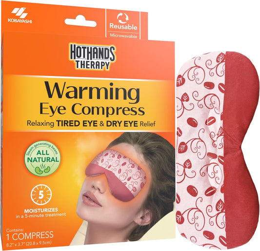 HotHands Therapy Warming Eye Compress, Tired & Dry Eye Relief, 1 Compress | Gentle, penetrating steam from natural beans relieves eye strain, dry & tired eyes. Moisturizing, comfortable and reusable.
