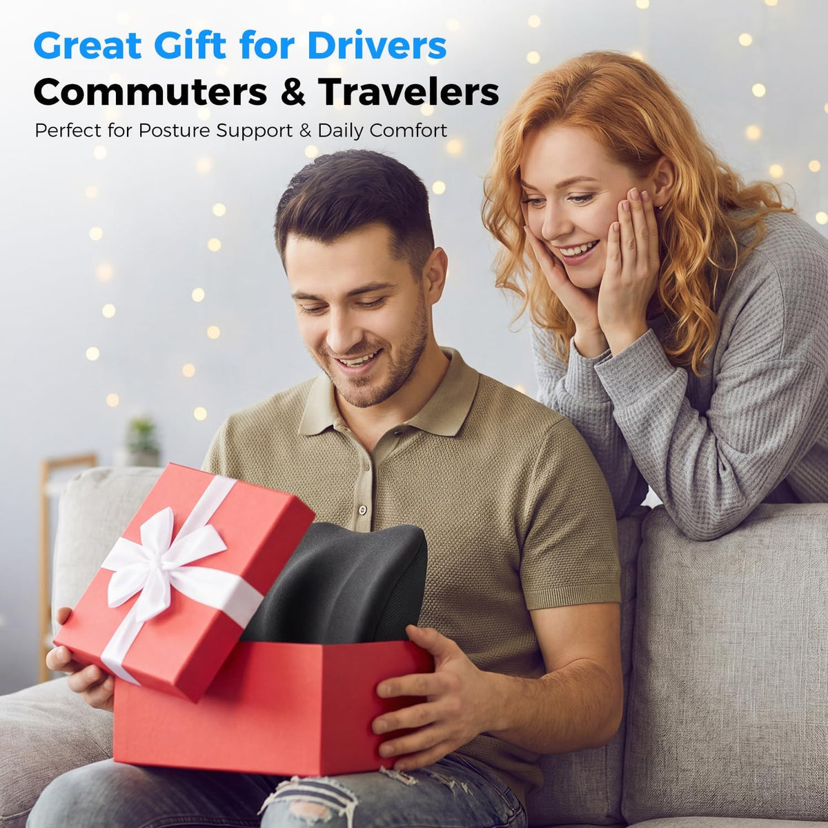 Lumbar Support Pillow for Car – Memory Foam Whole Back Relief