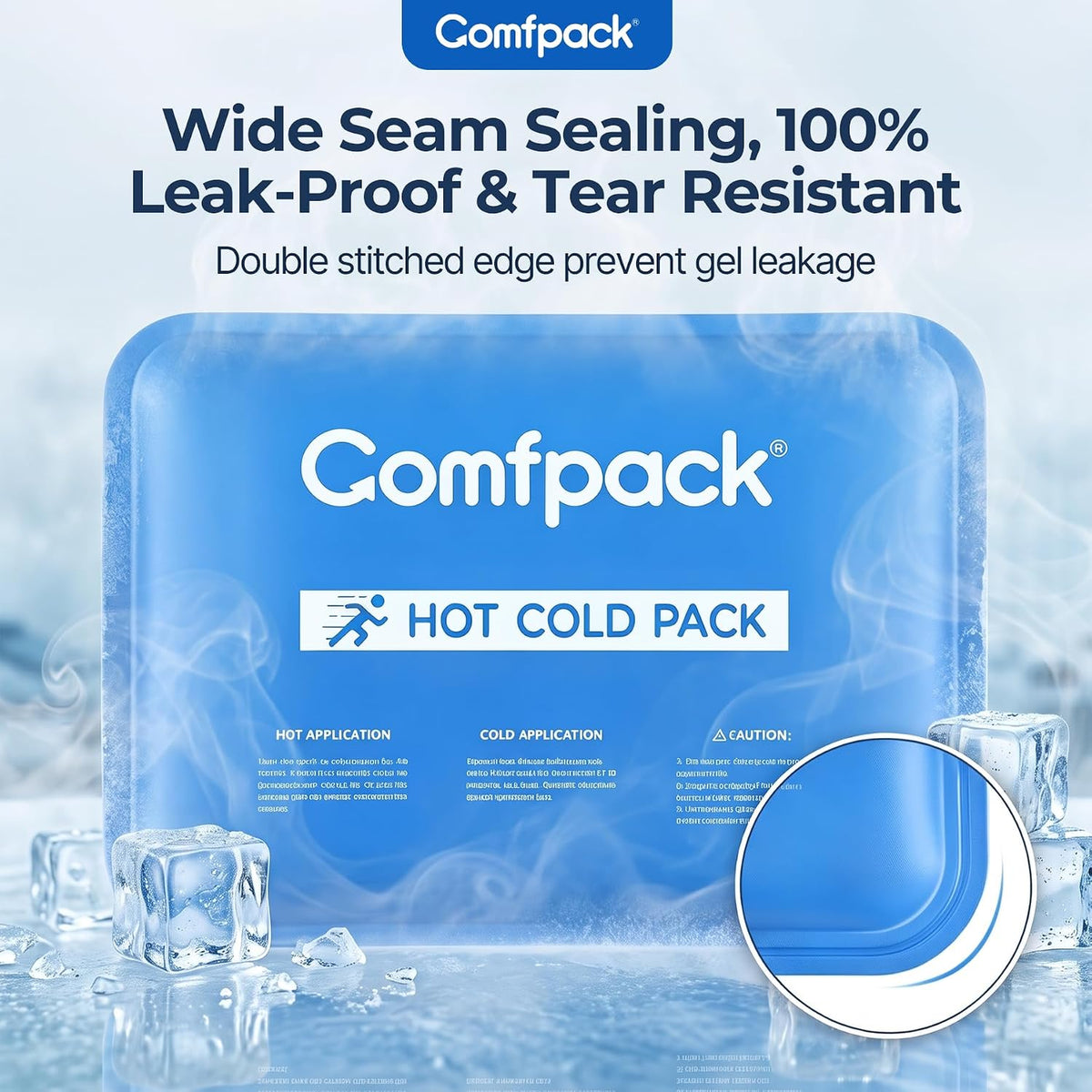 Comfpack Soft Ice Packs for Injuries Reusable, Double Side Hot Cold Therapy