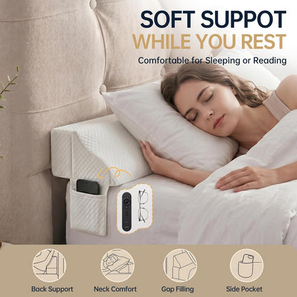 Bed Wedge Gap Filler, Wedge Pillow for Headboard Gap, King Size