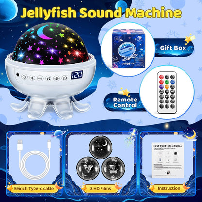 Baby Sound Machine with Night Light Projector,30 Sounds White Noise Machine | 31 Colors&4 Films,Remote,Timer,3 Brightness,360° Rotation,Sleep Soother,Sensory Light Autism Toys,Baby Shower Gifts,Baby Kids