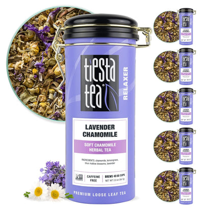 Tiesta Tea - Lavender Chamomile Herbal Tea, Loose Leaf, Calming Blend with Chamomile, Lavender, and Lemongrass, Caffeine-Free Herbal, Great for Hot or Iced, Resealable Pouch, 25 Cups, 0.9 Ounce