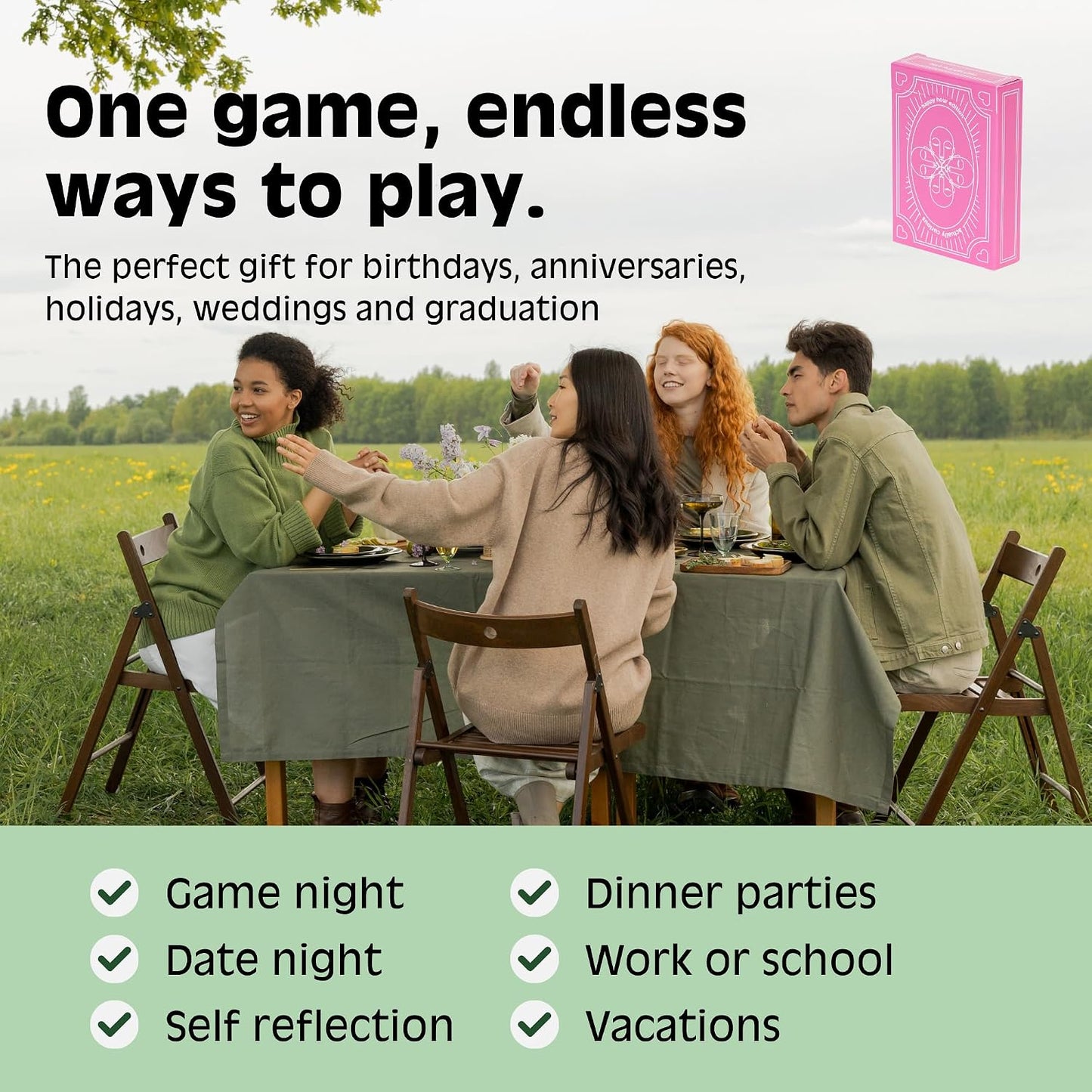 Actually Curious Happy Hour Edition Icebreaker Conversation Cards | For Adults, Party Card Game, 52 Question Cards, For Friends, Dinner Parties & Game Night