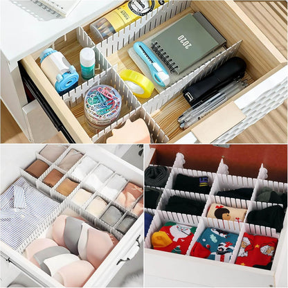 20Pcs Drawer Organizer Dividers 17"x2.8" Adjustable Storage Organizer Separator for Socks, Underwear, Makeup, Kitchen, Dresser
