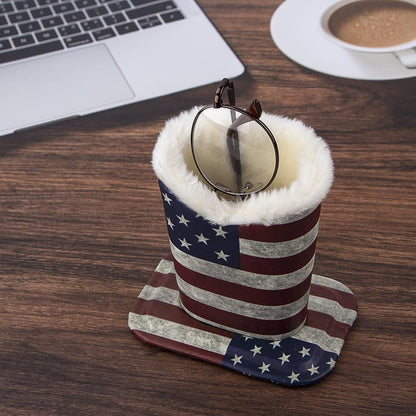 Plush Fluffy Lined Anti-scratch Eyeglasses Holder Protective Glasses Stand Case