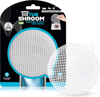 TubShroom 26 Pack Square Disposable Drain Cover - Hair Catcher Mesh Sticker Strainers for Shower Bathtub and Bathroom - Hair Catcher Sticker Drain Protector - Half Year Supply
