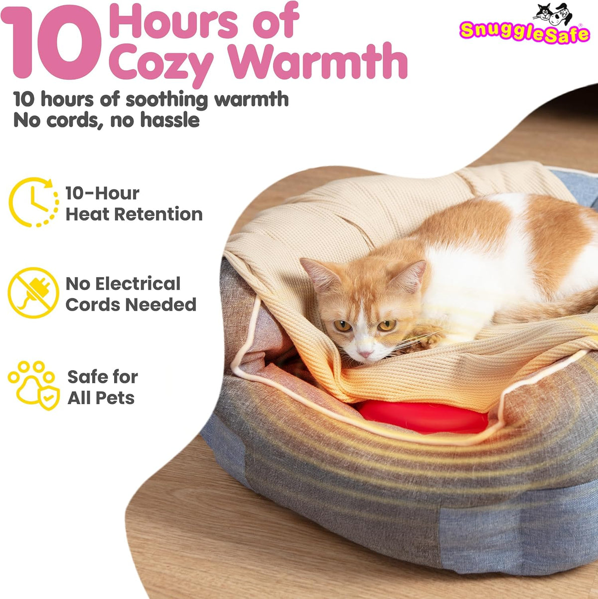SnuggleSafe Microwave Pet Heating Disc, Heating Pad for Kittens & Cats