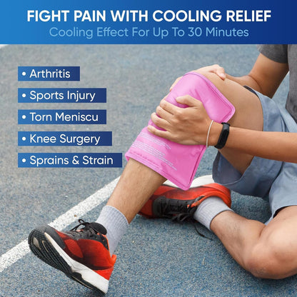Gel Ice Packs for Injuries Reusable, Flexible Double Sided Cold Packs for Injuries, Ice Pack for Knee, Shoulder, Back, Hip, Leg, Arm (Blue, 8"x5.5", 1PK)