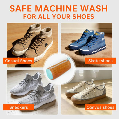 1PCS Blue Shoe Washing Machine Bags for All Shoe Types | Deep Cleaning,Reusable and Durable,Safeguarding Shoes from Scuffs and Deformation,Tear-Resistant Chenille Fabric