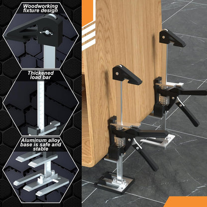 [Upgrade] Labor Saving Arm Jack 2 Pack,15.5 Inch Stainless Steel Furniture Lifts with Handbag,Hand Furniture Jack Lifter Tool for Installing Cabinets,Flooring&Windows,Load 440LBS