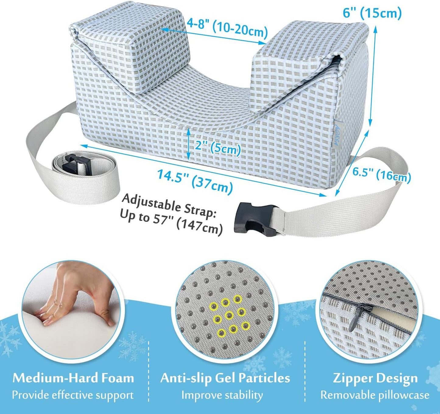AOSSA Wheelchair Headrest Neck Stabilizer Head Support Pillow for Recliner High Back Wheelchair Head Positioning Wedge Neck Support Positioner Keep Head Straight Medical Foam Wedge