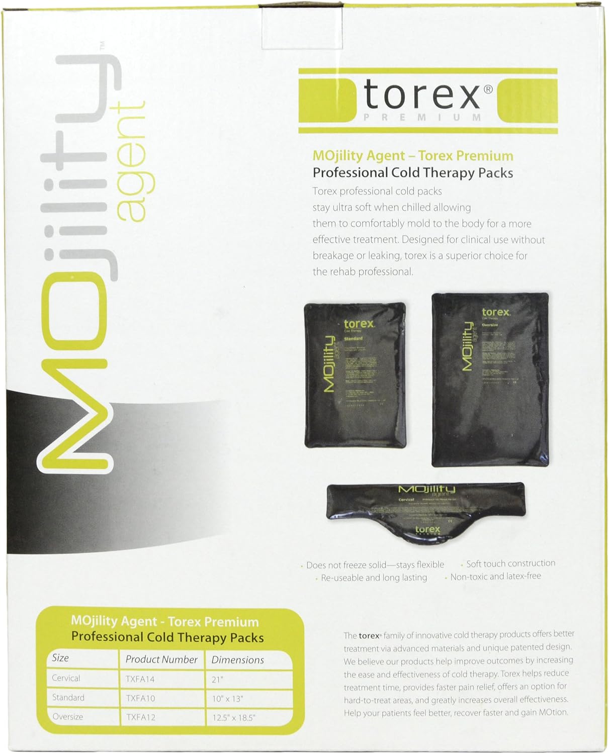 Torex Cold Pack Black Oversize 12.5 x 18.5 inches, Durable and Reusable | Flexible Gel Filling | Freezer Ready | Long-Lasting Temperature Retention | Portable Relief Solution