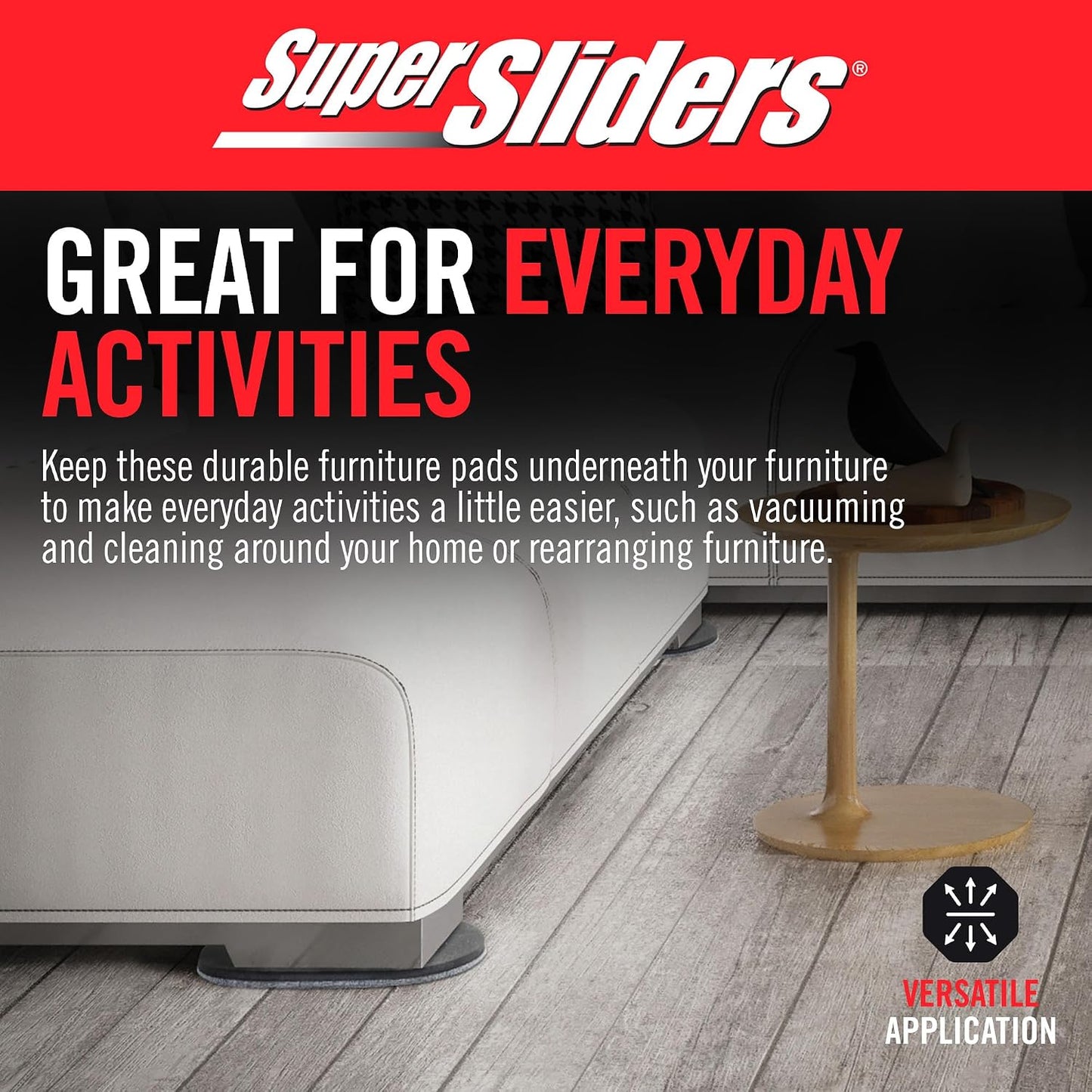 Super Sliders 5-3/4" x 9-1/2" XL Oval Reusable Furniture Sliders for Carpet, Anti-Slip Protective Furniture Moving Pads for Beds, Sofas, Dressers, Set of 4, Brown