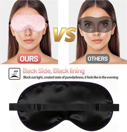 Silk Sleep Mask, Blackout Eye Mask for Sleeping with Adjustable Strap