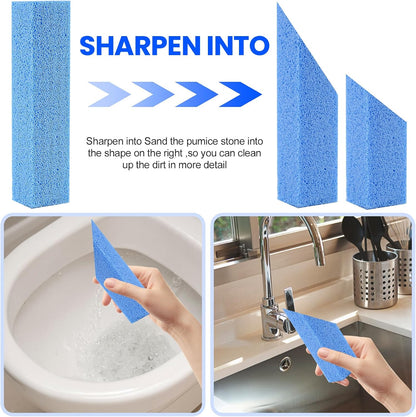 Riuja 6 Pack Pumice Stone Toilet Bowl Cleaner, Pumice Stone for Cleaning | Scouring Stick Removes Hard Water Ring & Rust Stain, Easy to Shape Powerfully Cleans Toilets, Ceramic, Grill, Tub, Pool, Sink