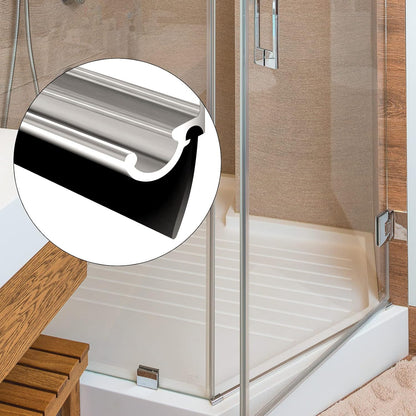 Tondiamo 72 Inch Black Shower Door Rubber Sweep Bottom Seal Strip Rubber Shower Door Seal Strip Waterproof Trim for Home Bathroom