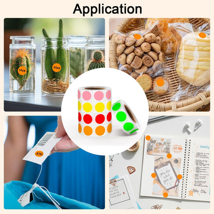 1/2 Inch Round Sticker,4 Rolls 2000Pcs Small Dot Stickers Color-Code Dots | Red+Yellow+Blue+Green 1.3cm Small Stickers Round Color Coding Circle Dots Stickers, Roll Dot Sticker Label for Office Home