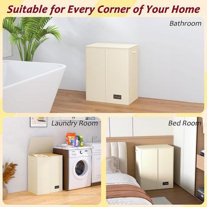 195L Laundry Hamper 3 Section,Large Laundry Hamper with Lid,Dirty Clothes Hamper with 3 Inner Bags,Collapsible Laundry Basket Organizer for Laundry Room,Bedroom,Laundry Sorter Hamper 3 Compartment