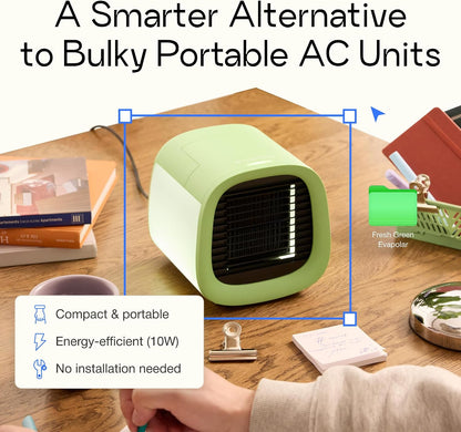 Evapolar Portable Air Conditioners - Small Personal AC Unit - Evaporative Air Cooler for Desk & Camping - Swamp Cooler - Evachill, Green