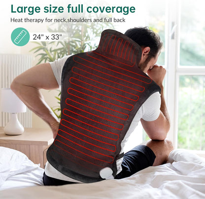 Snailax Heating Pad for Neck & Shoulders and Back, FSA Eligible, 24 x 33 | 6 Heat Settings, 100°F-150°F, 120-Min Auto-Off, Hands-Free Weighted Design, Adjustable Waistband, Machine Washable