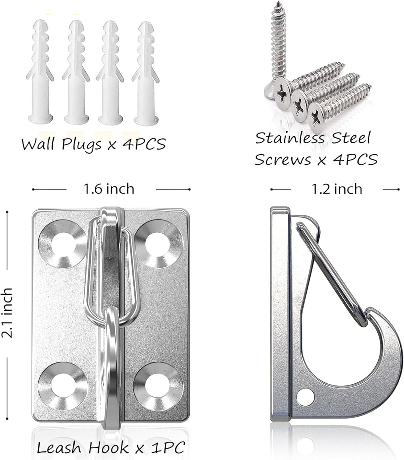 Wall Hooks for Dog Leash, Dog Tie Out Cable Holder for Home and Business | stainless steel wall mounted hook for dog