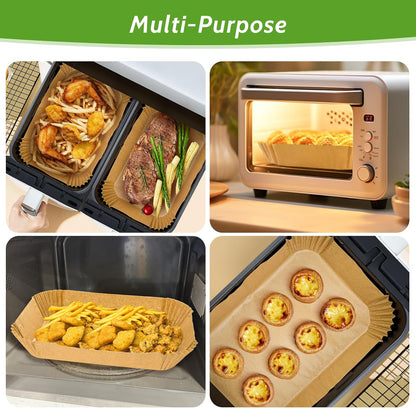 360 Pcs 8” Square Unbleached Heavy Duty Air Fryer Paper Liners Disposable, Non-Stick & Non-Leak Parchment Paper Liners for Airfryer Basket, Deep Fryer Parts & Accessories