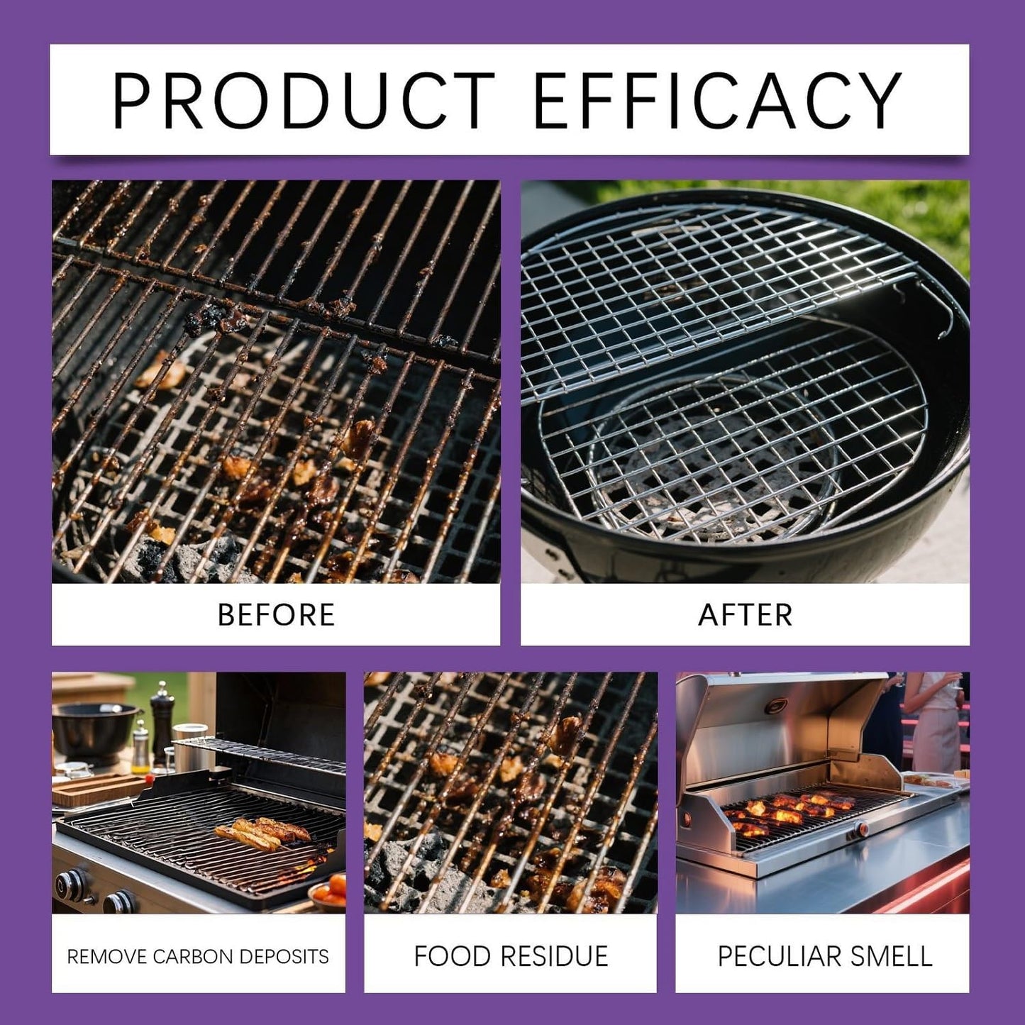 2Pcs Fast Acting Heavy Duty Grill Degreaser Spray, Heavy Duty BBQ Grill Degreaser, Outdoor Grills Cleaner, For Kitchen Grates and Racks