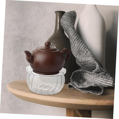 Mobestech Glass Teapot Warmer - Candle Base for Teapots for Tea and Elegant Glass Construction Easy to Clean for Kitchen Use