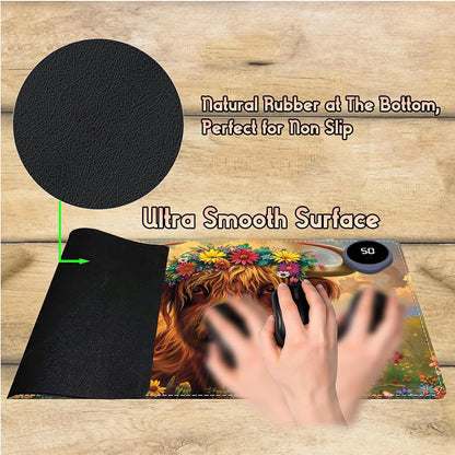 Heated Desk Pad Heated Large Mouse Pad, Electric Quickly Warm Desk Mat with 3 Levels Heating 3 Hours Auto Shut-Off, 31.5" x 13" Warm Gaming Mousepad Hand Foot Warmer, Baby Elephant