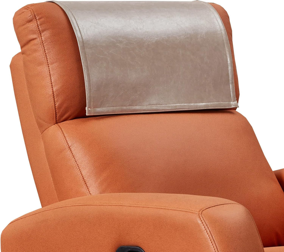 Non Slip Recliner Headrest Protector Washable Faux Leather Headrest Covers for Recliner Chair Waterproof Couch Head Rest Covers for Sofa,Furniture,Office Chair,Theater Seat