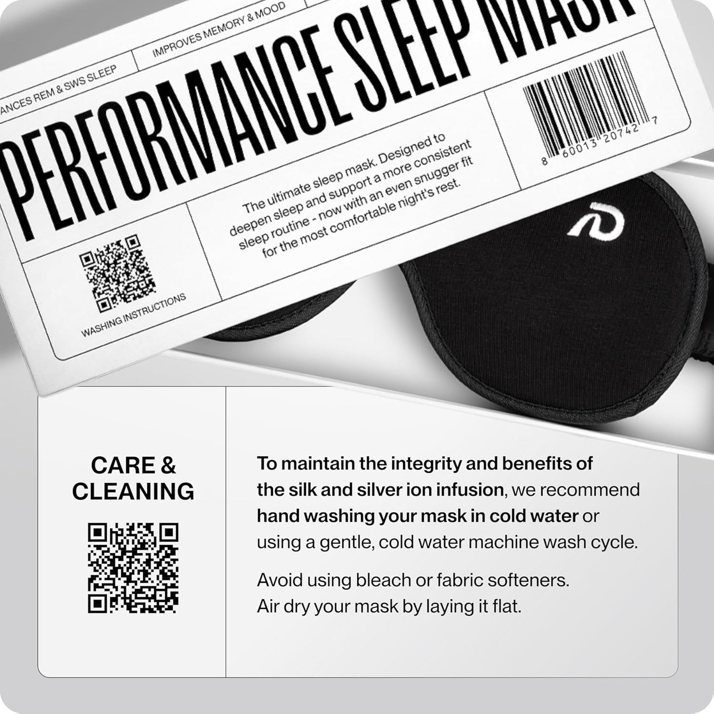 Dream Recovery Performance 3D Contoured Silk Sleep Mask, The Pro Mask | 3D Performance Silk Sleep Mask for Side Sleepers and Travelers, 100% Light Blocking, Adjustable Eye Cover for Sleeping