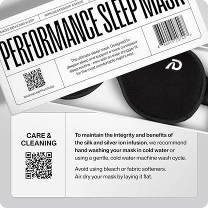 Dream Recovery Performance 3D Contoured Silk Sleep Mask, The Pro Mask | 3D Performance Silk Sleep Mask for Side Sleepers and Travelers, 100% Light Blocking, Adjustable Eye Cover for Sleeping
