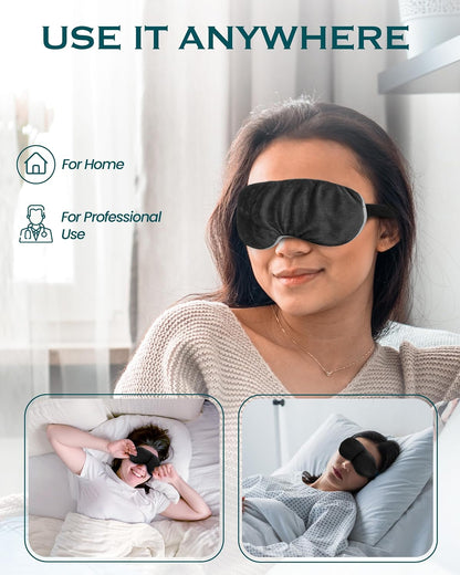 Heated Eye Mask for Dry Eyes, Stye, Blepharitis & Puffiness Relief – Microwavable Warm Compress with Soft Fleece – ThermoDR Reusable Mask for Fatigue, Strain, Sinus & Irritation – Grey
