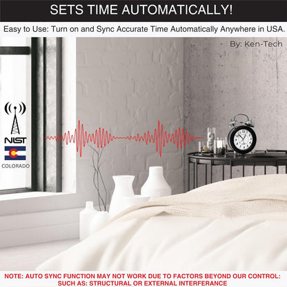 Atomic Retro Twin Bell Alarm Clock Alarm Clocks for Bedrooms. Loud Alarm Clock for Heavy Sleepers Perfect for Bedroom, Desk, and Office. Set time Automatically.