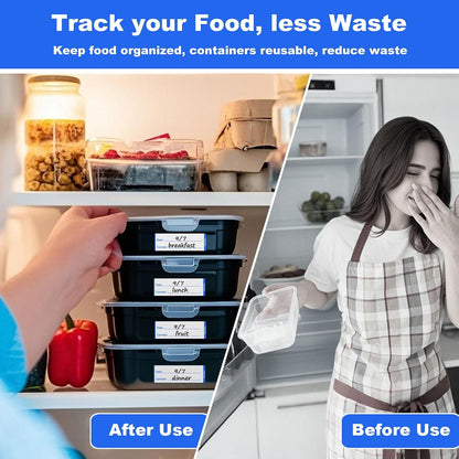 Removable Freezer Labels with Dispenser, 1" x 3", 1 Box (Red) | Writable, remove no residue, waterproof & oilproof, easy peel-off design, 300 labels per box, for meal prep containers