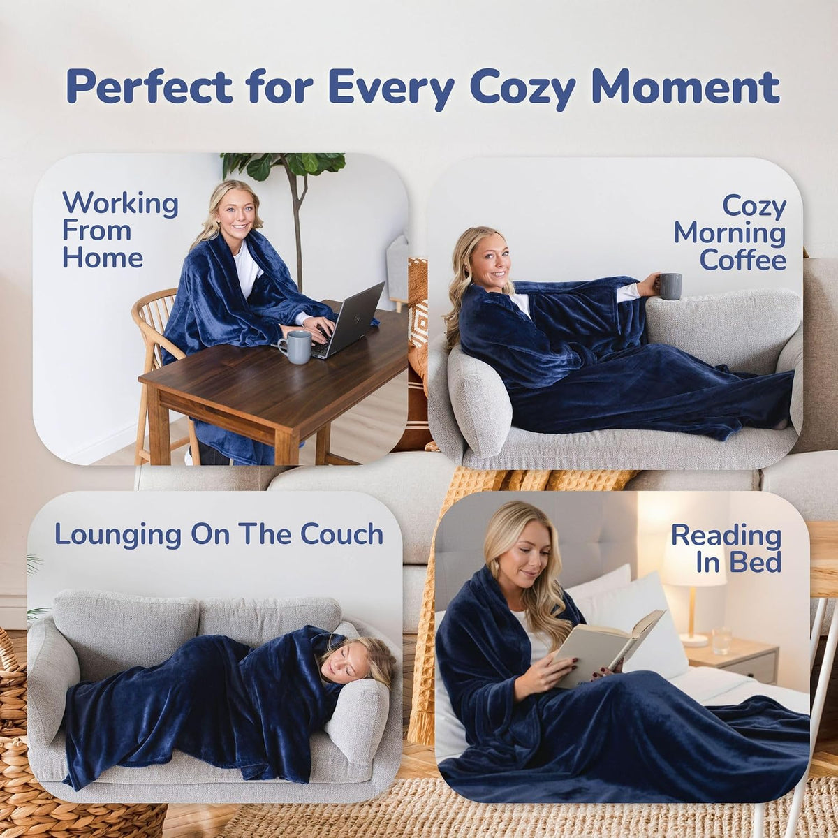 Super Blanky Wearable Blankets for Women & Men, Dorm Room Essentials, Gift for Her, Gifts for Women, Wife Birthday Gift Ideas