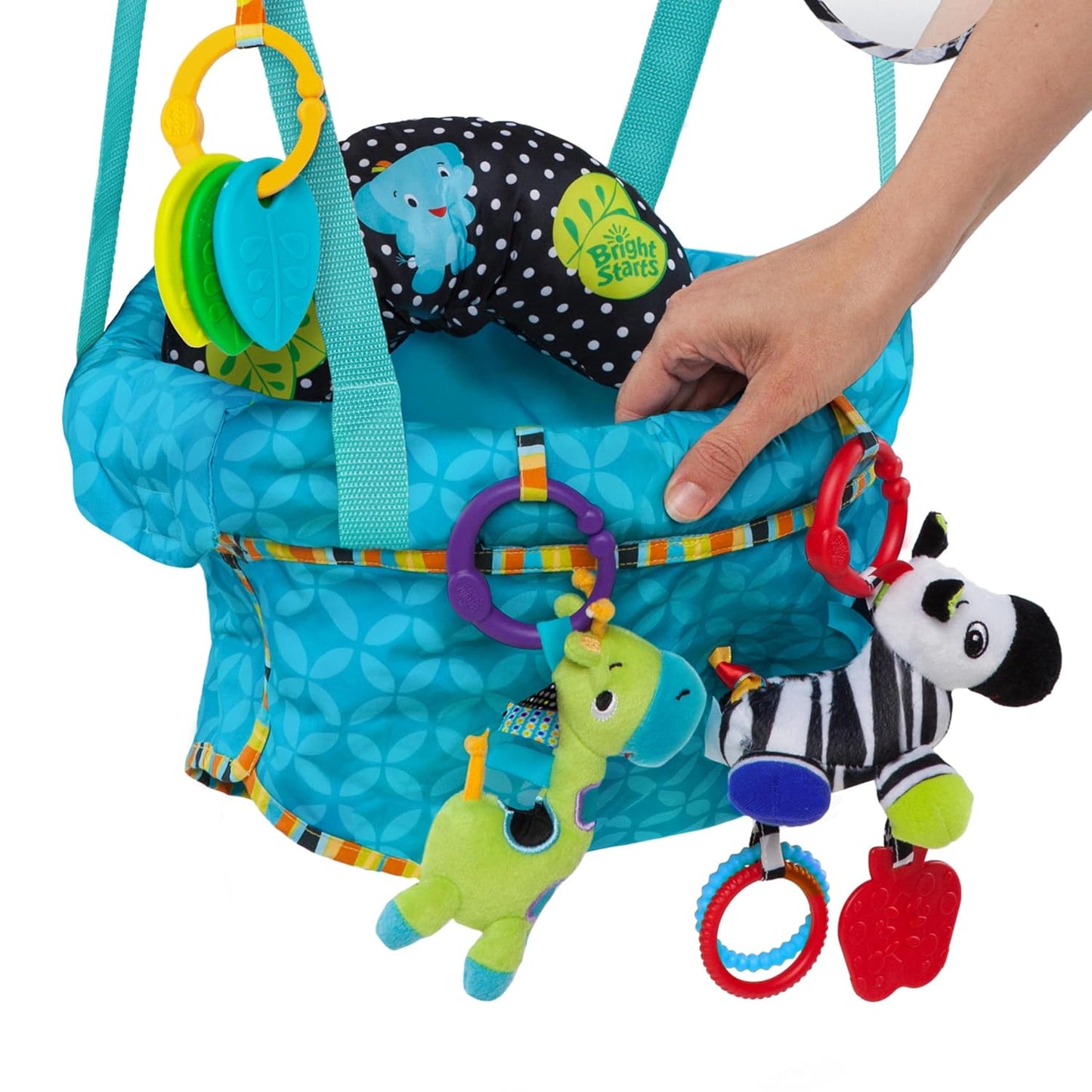 Bright Starts Playful Parade Door Jumper for Baby with Adjustable Strap, 6 Months and Up, Max Weight 26 lbs