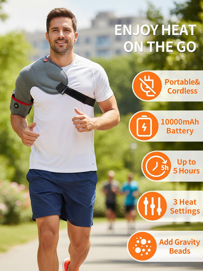 Vofuoti Portable Cordless Shoulder Heating Pad with 7.4V 10000mAh Battery