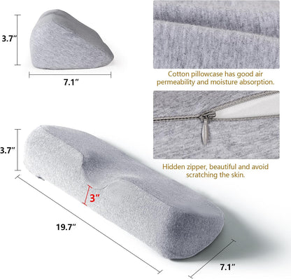 Cervical Neck Pillows for Pain Relief Sleeping, Memory Foam Neck Bolster Pillow for Stiff Pain Relief, Neck Support Pillow Neck Roll Pillow for Bed Pillow (Light Grey)
