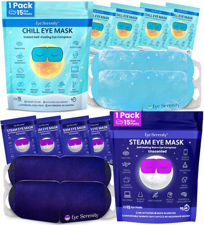 Eye Serenity Steam Eye Mask, Heated Eye Mask Fast Relief for Stye Unscented