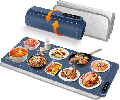 Warming Mat for Food,36"x16" Large Food Warmer Mats for Countertop (Gray)