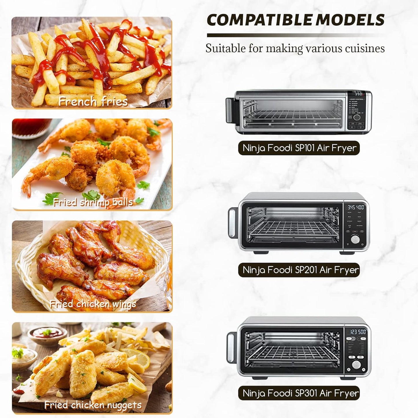 WMKGG Silicone Air Fryer Liners, 2PCS Air Fryer Silicone Liners | Reusable Rectangular Non-Stick Basket Accessories for Ninja Foodi Dual DZ201/DZ401 8-10QT