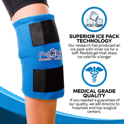 Soft Gel Knee Ice Wrap, Cold Therapy Compression Ice Pack, Universal Size