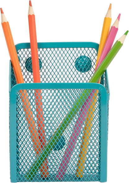 Magnetic Pencil Holder,Mesh Stainless Steel Pen Basket, Metal Writing Utensil Storage Organizer for Whiteboard,Blackboard,Kitchen, Locker, Home, or Office | Metal Writing Utensil Storage Organizer for Whiteboard,Blackboard,Kitchen, Locker, Home, or Office