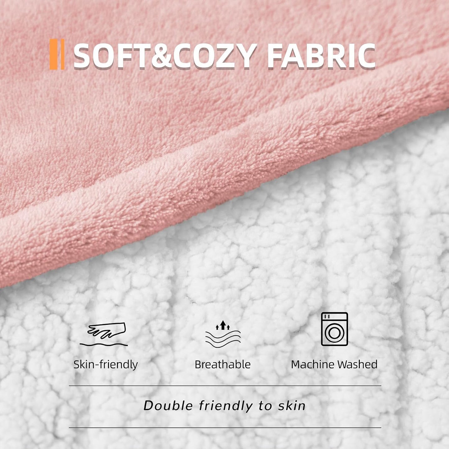 Heated Blanket 50x60”, 3 Hours Auto-Off Electric Blanket, Grey | 5 Heat Settings, Heating Blanket Machine Washable, Overheat Protection, Soft Fabric, Energy Efficient, Heat Throw for Office