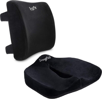 Orthopedic Memory Foam Seat Cushion for Office Chair Sciatica Tailbone Back Pain Relief Sitting Pillows - Truck Driver Cars Front Seats Pillow Wheelchair Kitchen Chairswith with No-Slip Bottom