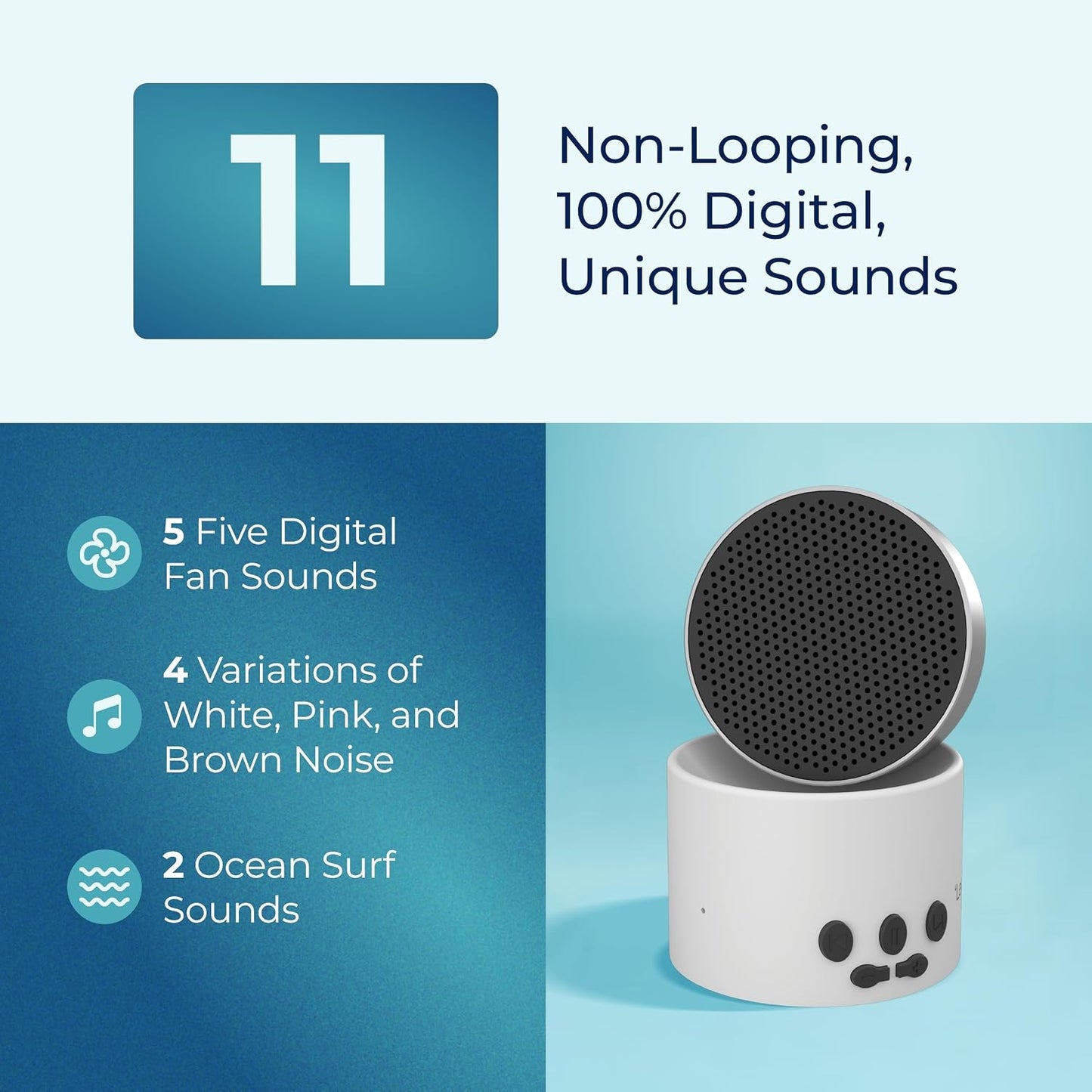 Adaptive Sound Technologies LectroFan Micro2+ - White Noise Machine for Relaxation Support - Multiple Non-Looping Sounds - Built-in Microphone - Sound-Masking - Lightweight Construction - Black