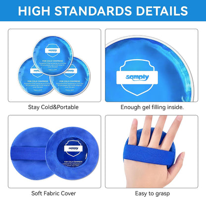 samply Small Gel Ice Packs, 5 Mini Reusable Cold Packs with 2 Covers